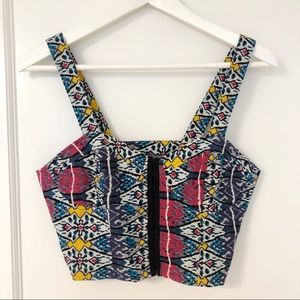 Printed Bustier Crop Top